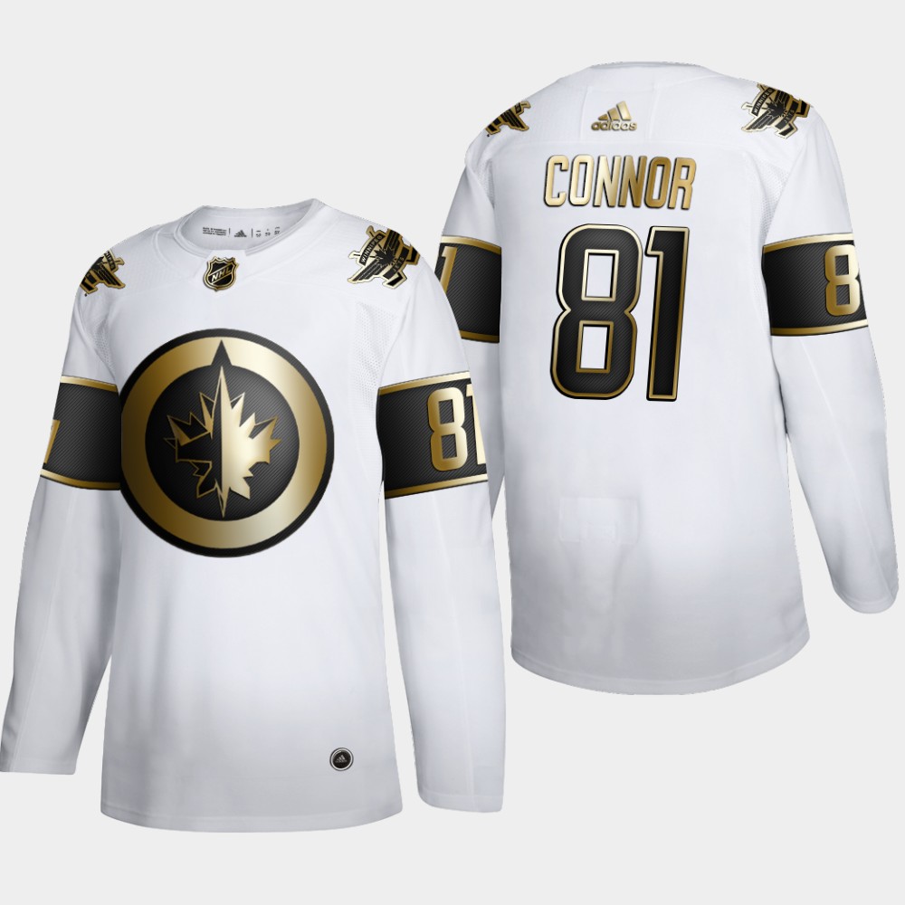 Men Winnipeg Jets #81 Kyle Connor Adidas White Golden Edition Limited Stitched NHL Jersey